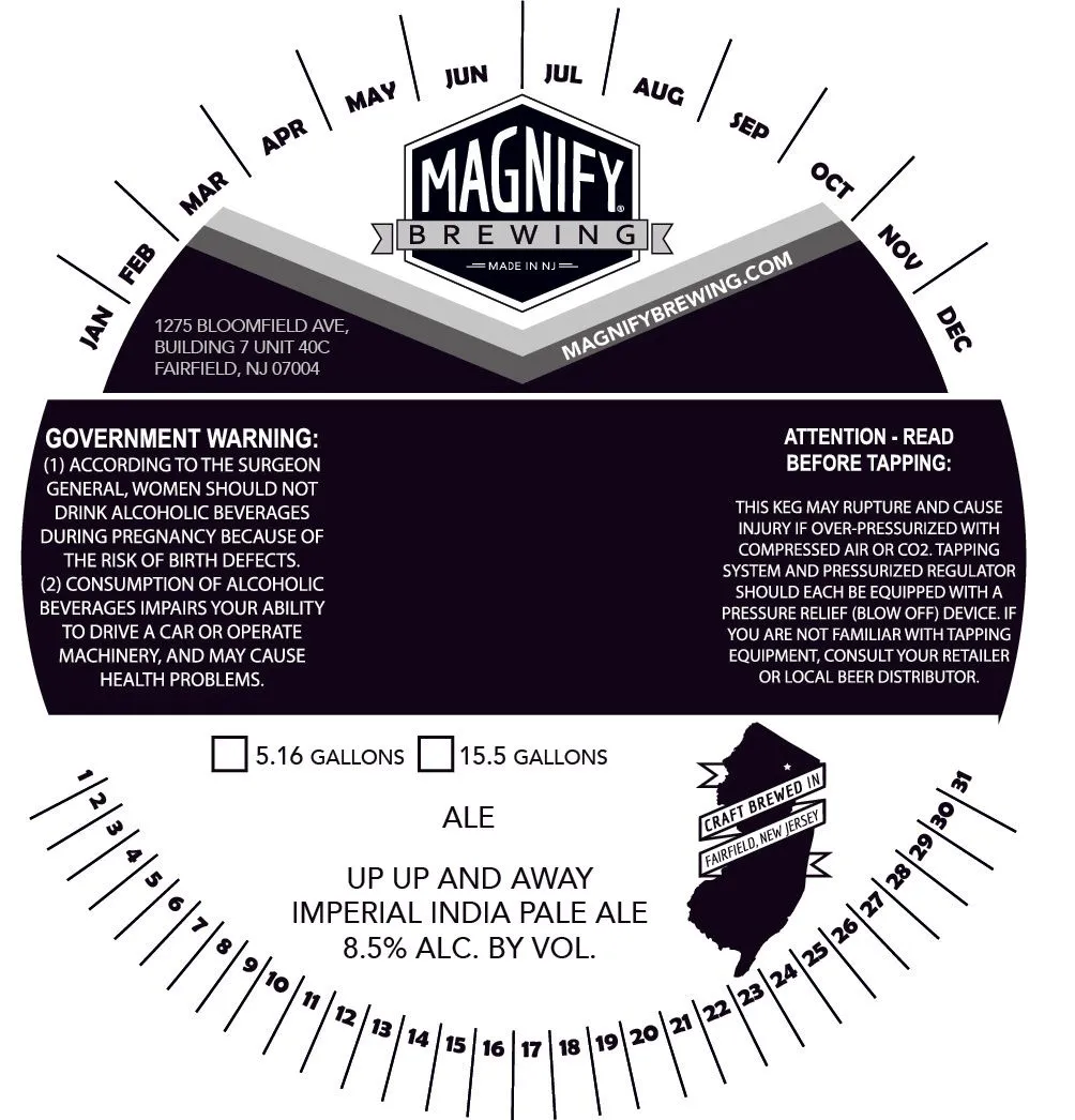 Up Up and Away Imperial India Pale Ale label art — MAGNIFY BREWING