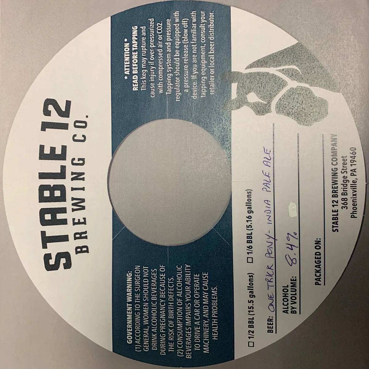 One Trick Pony label art — STABLE 12 BREWING COMPANY