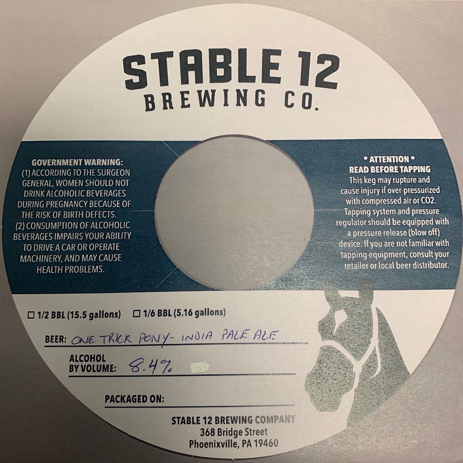 One Trick Pony — full label as filed with TTB