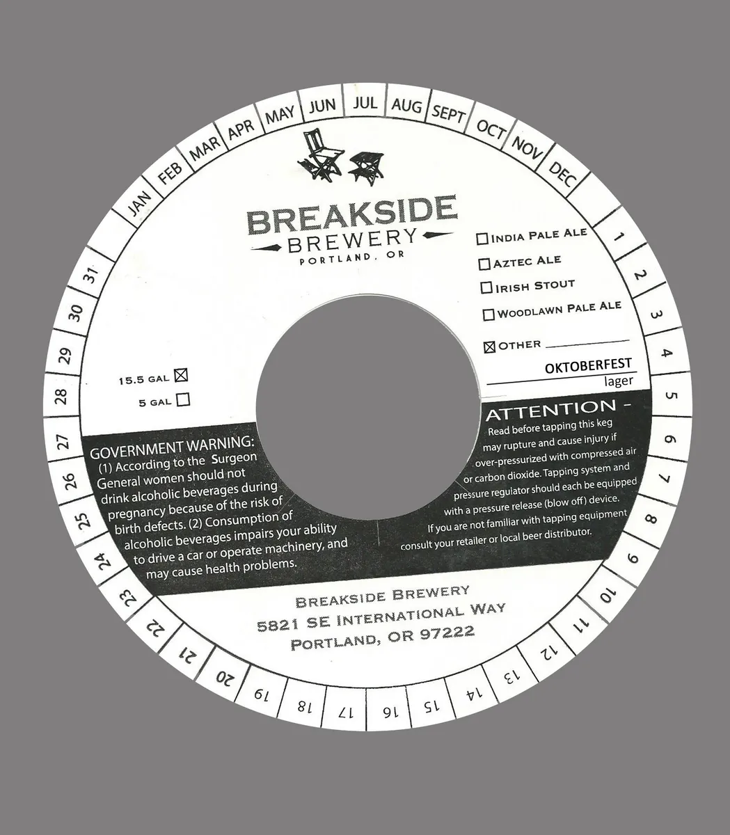Oktoberfest label art — BREAKSIDE BREWERY