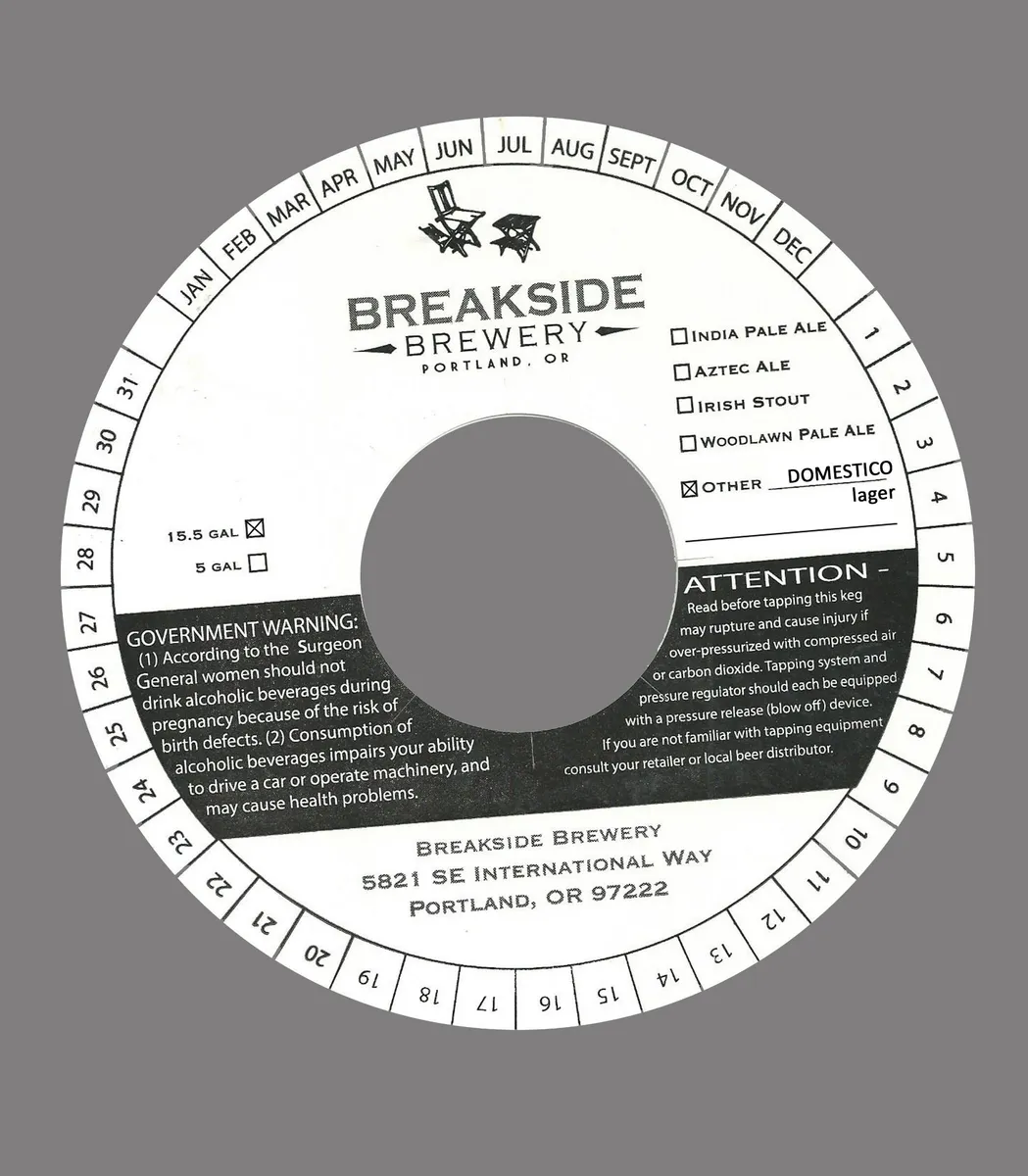 Domestico label art — BREAKSIDE BREWERY