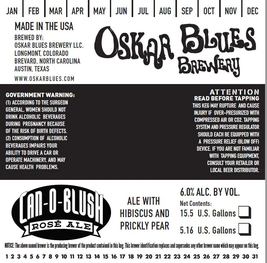 Lan-O-Blush Rosé Ale label
