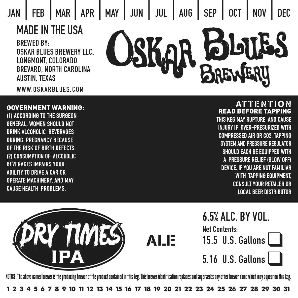 Dry Times IPA label