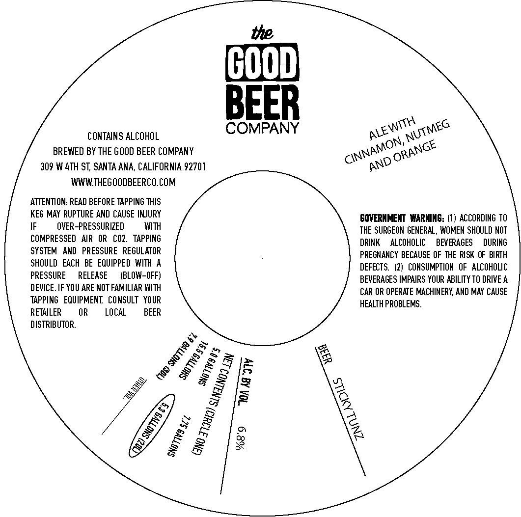 Sticky Tunz — full label as filed with TTB