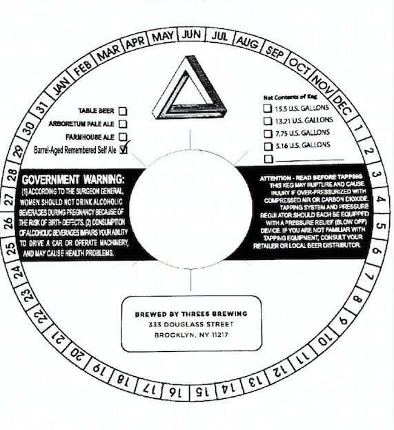 Barrel-Aged Remembered Self Ale — full label as filed with TTB