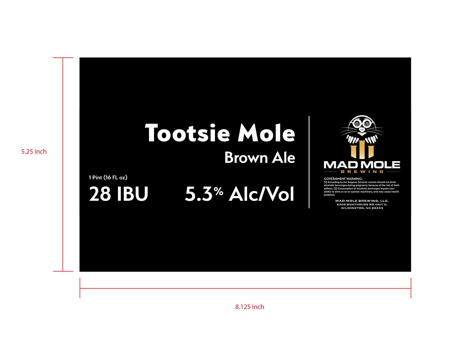 Tootsie Mole — full label as filed with TTB