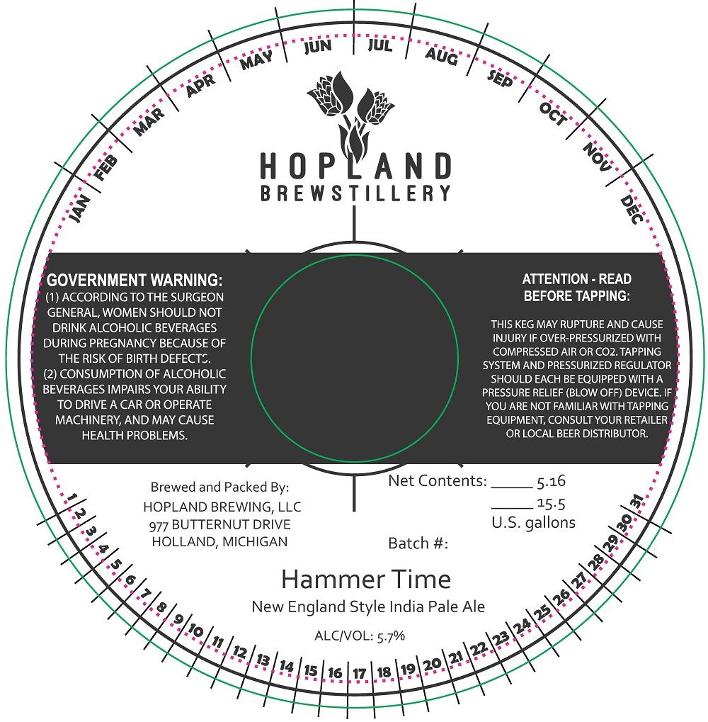 Hammer Time — full label as filed with TTB