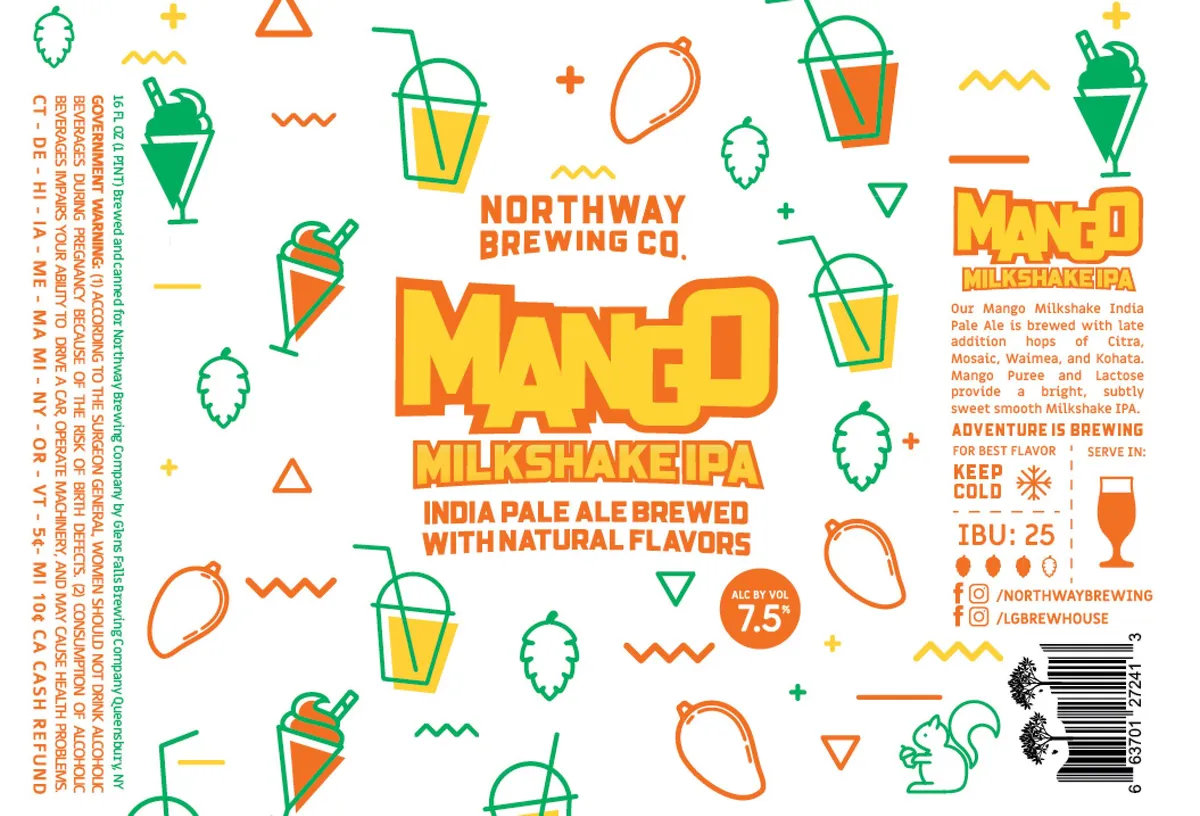Mango Milkshake IPA label art — NORTHWAY