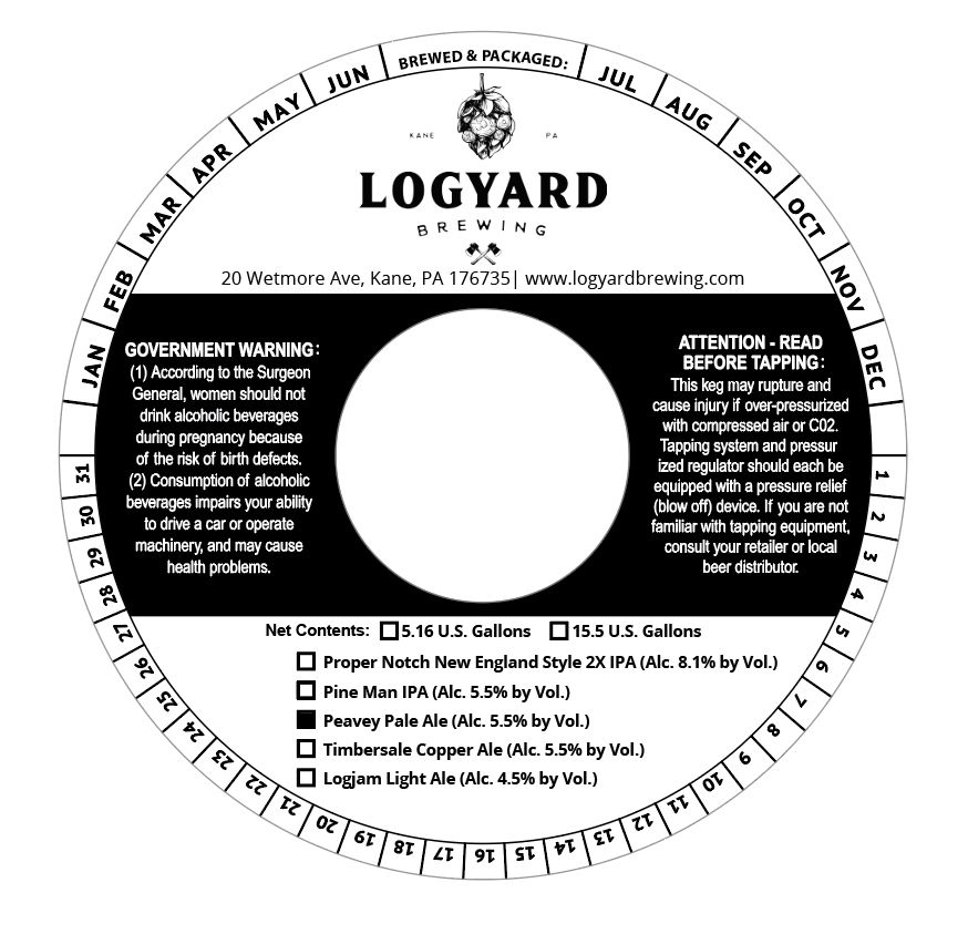 Peavey Pale Ale — full label as filed with TTB