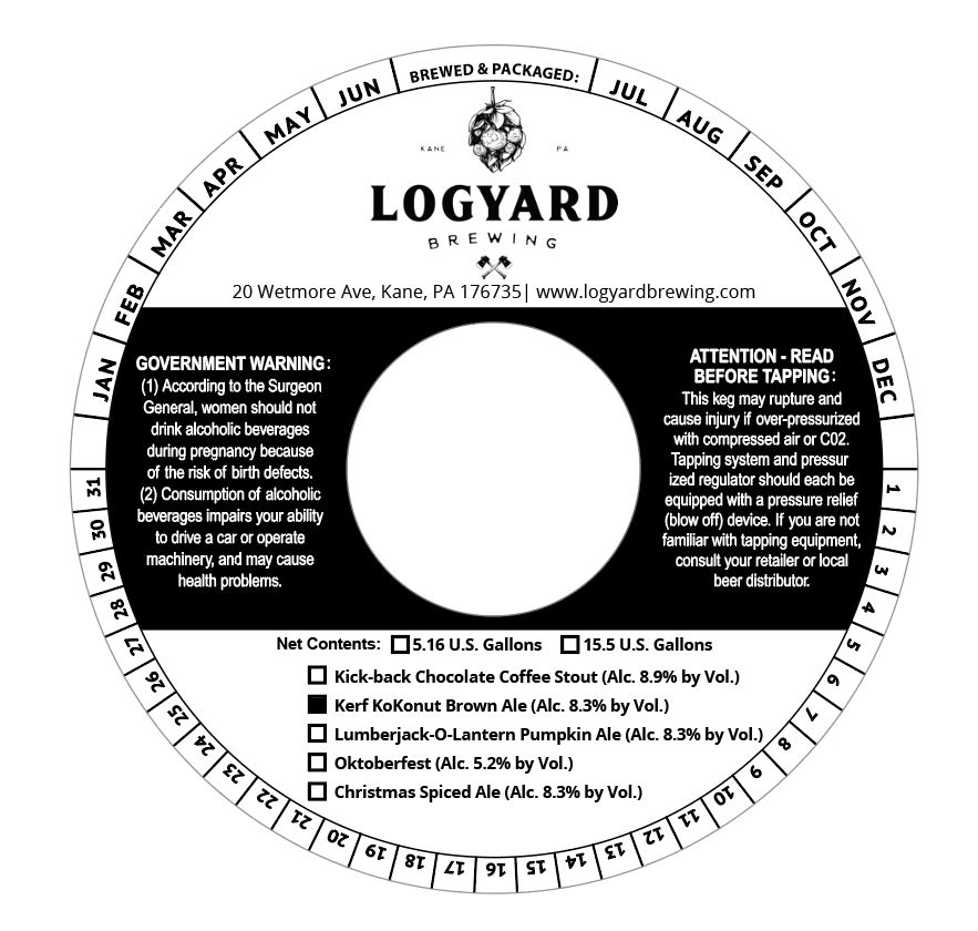 Kerf Kokonut Brown Ale — full label as filed with TTB