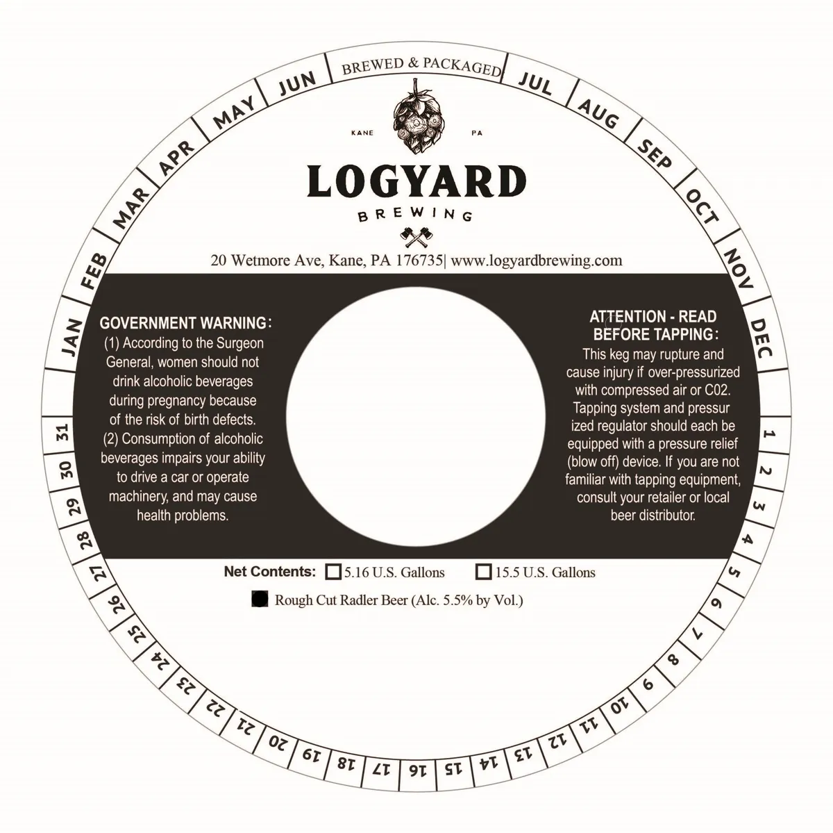 Rough Cut Radler label art — LOGYARD BREWING
