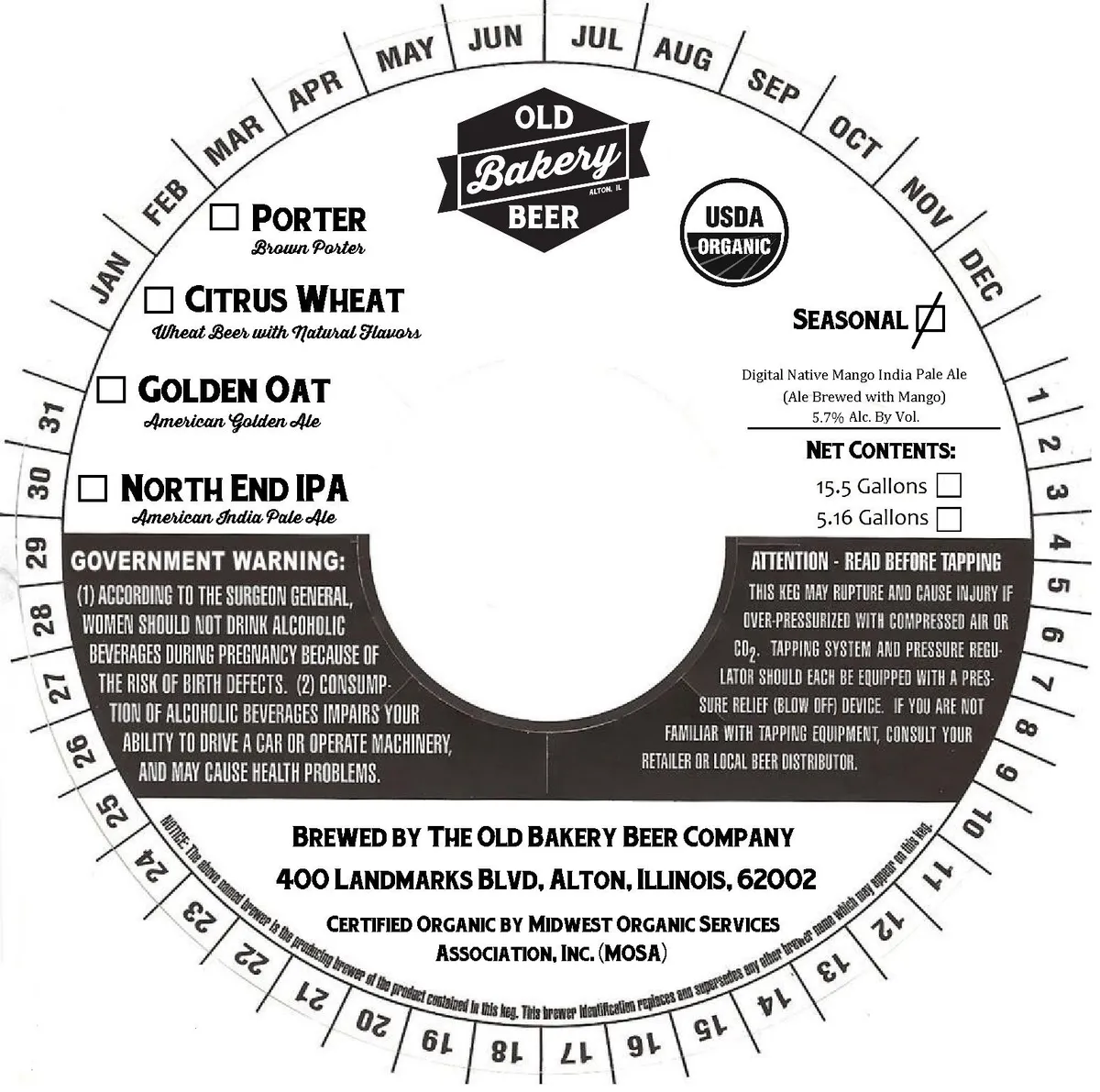 Digital Native Mango India Pale Ale label art — THE OLD BAKERY BEER COMPANY