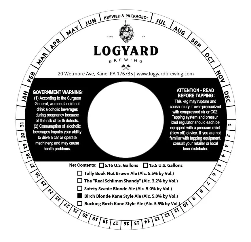 Birch Blonde Kane Style Ale label