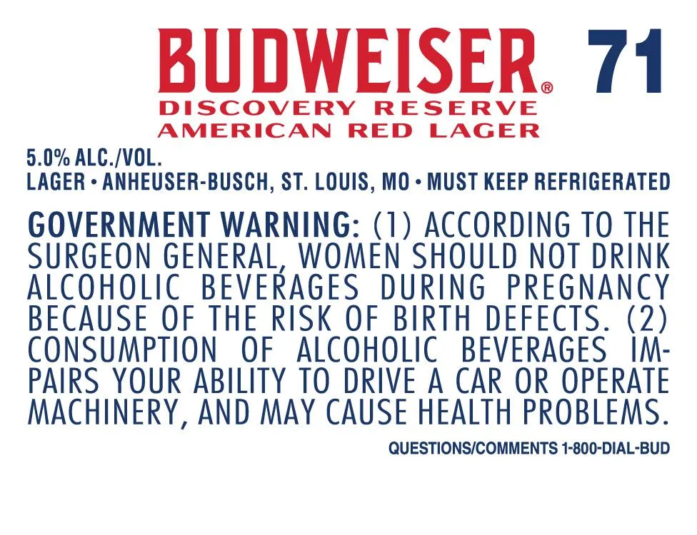 Discovery Reserve American Red Lager label