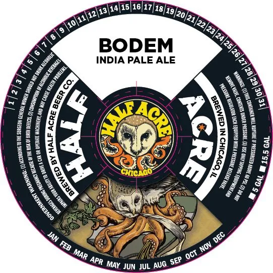 Bodem IPA label art — HALF ACRE BEER CO