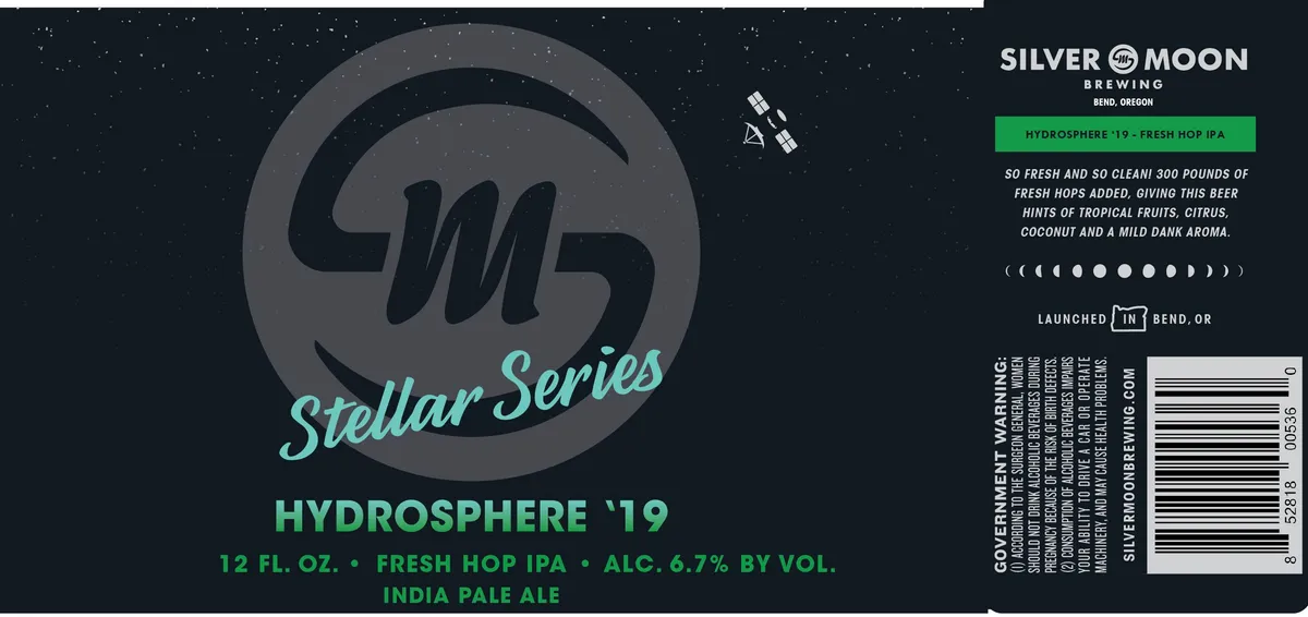 Hydrosphere '19 label art — SILVER MOON BREWING
