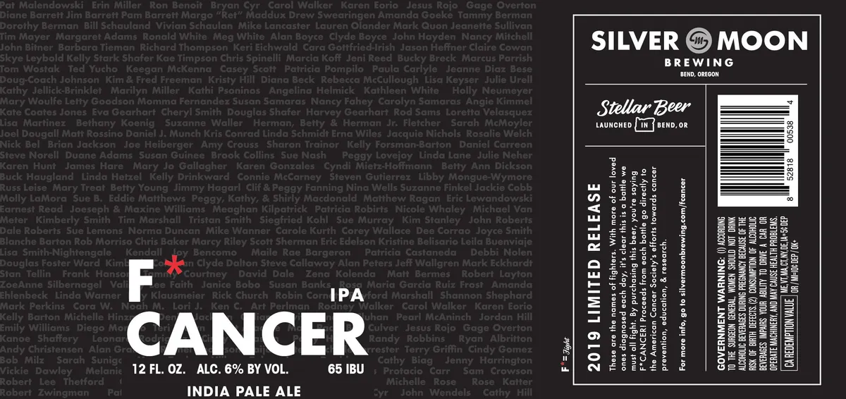 F* Cancer label art — SILVER MOON BREWING