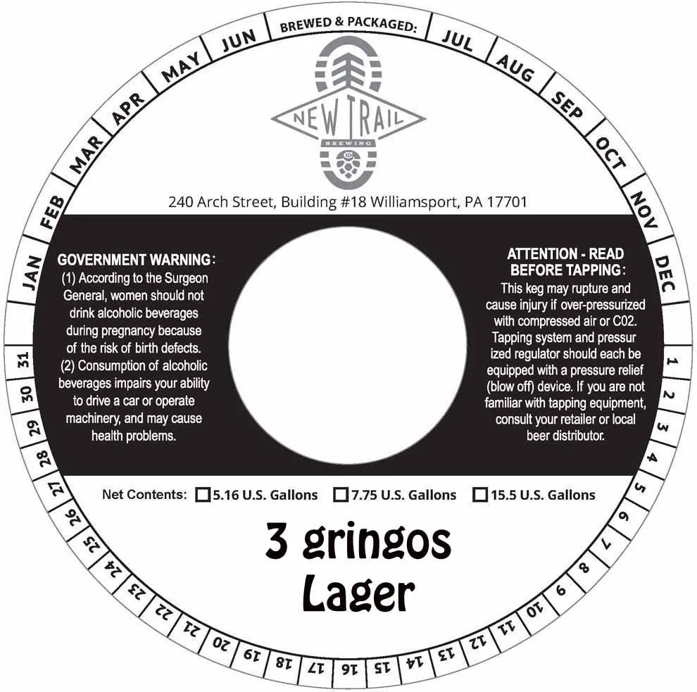 3 Gringos Lager label