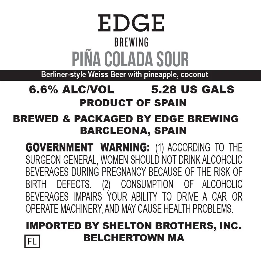 Piña Colada Sour label art — EDGE BREWING