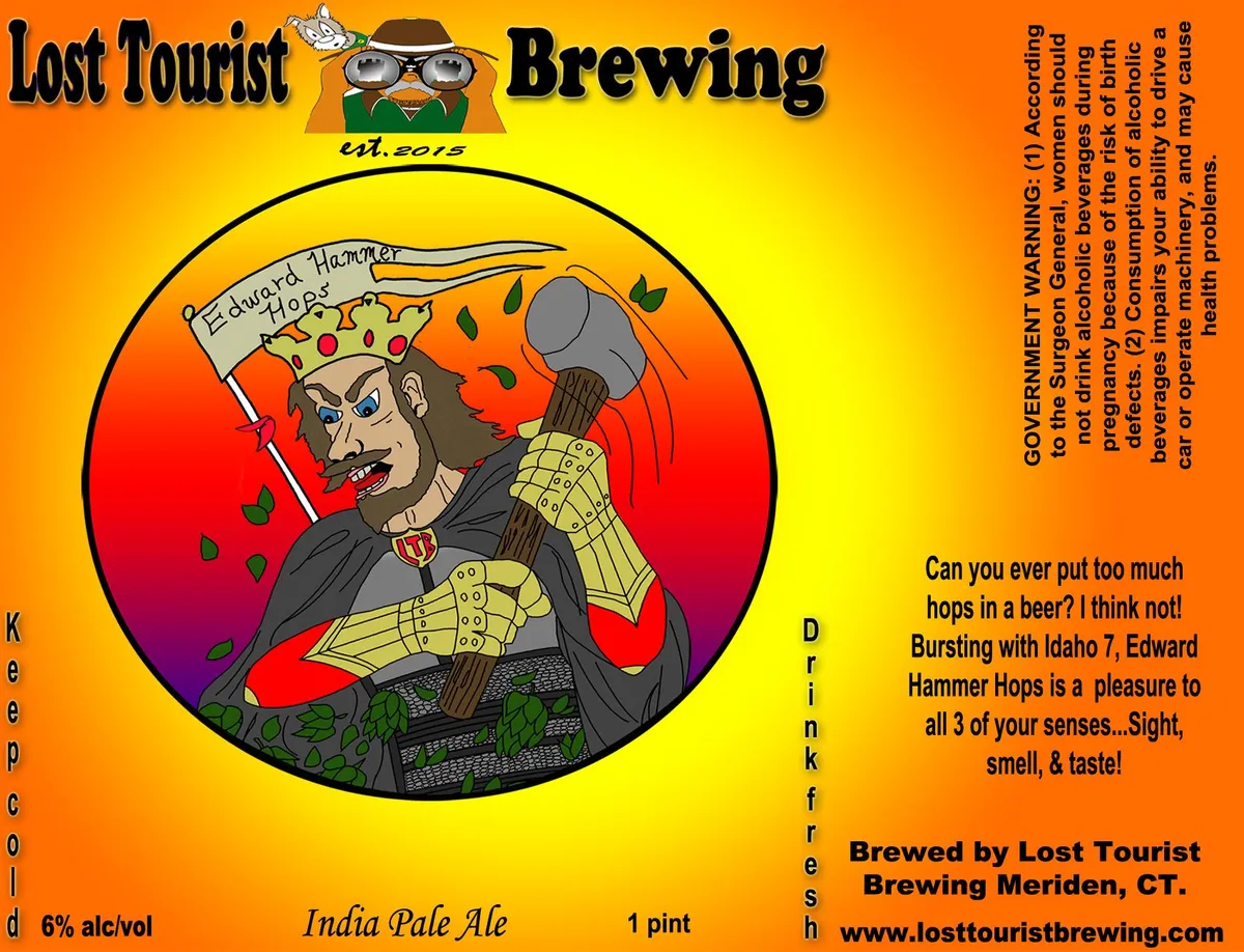 Edward Hammer Hops Double India Pale Ale label