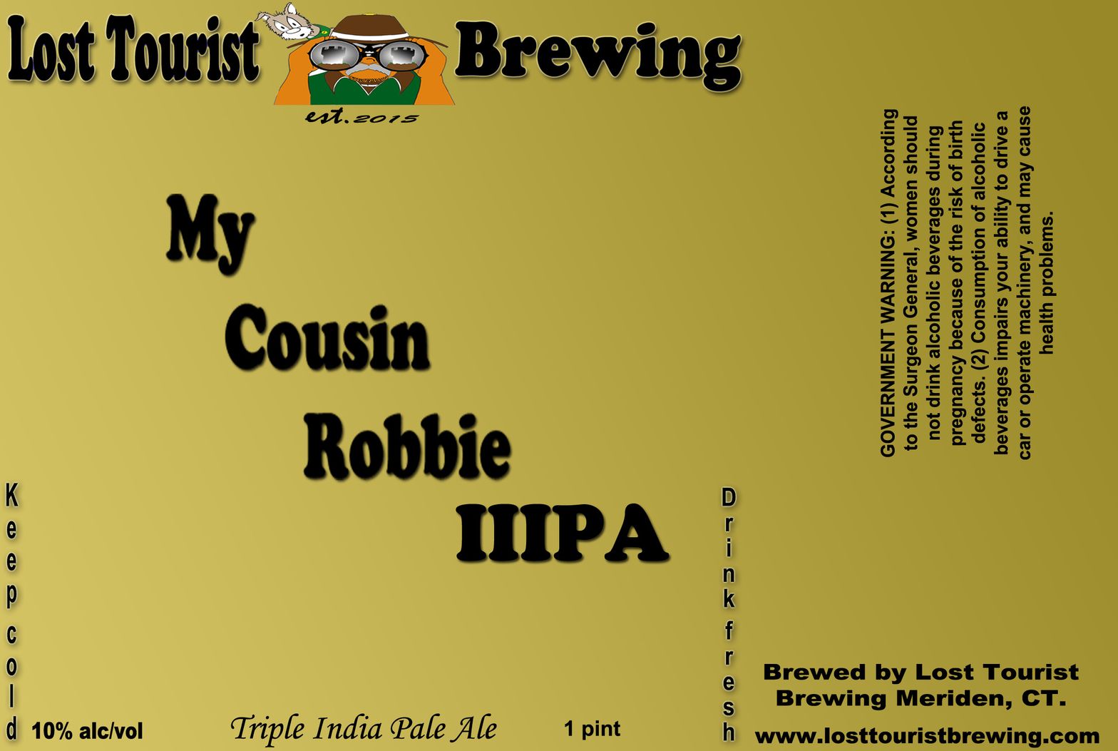 My Cousin Robbie IIIPA — full label as filed with TTB