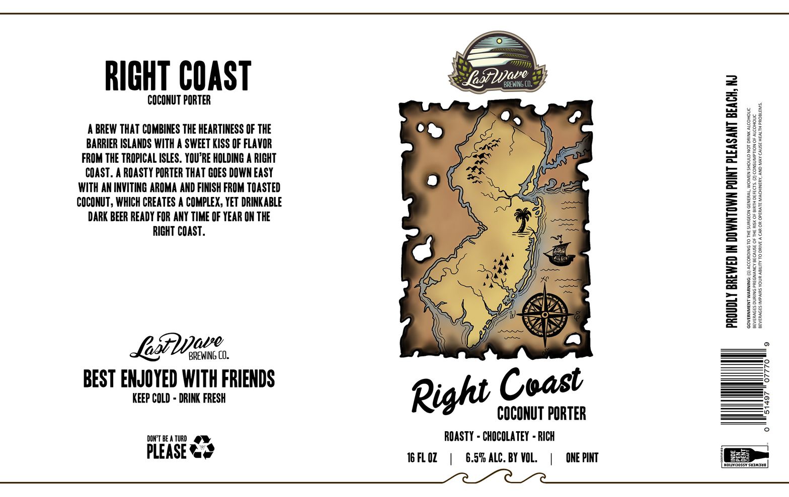 Right Coast Coconut Porter — full label as filed with TTB