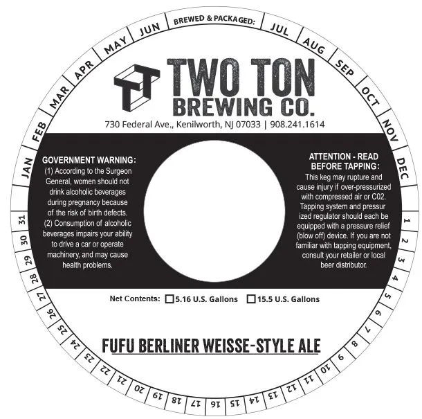Fufu Berliner Weisse-Style Ale label