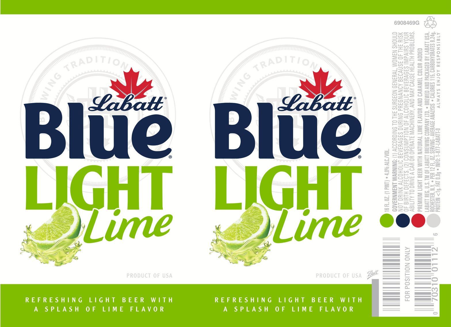 Labatt Blue Light Lime — full label as filed with TTB