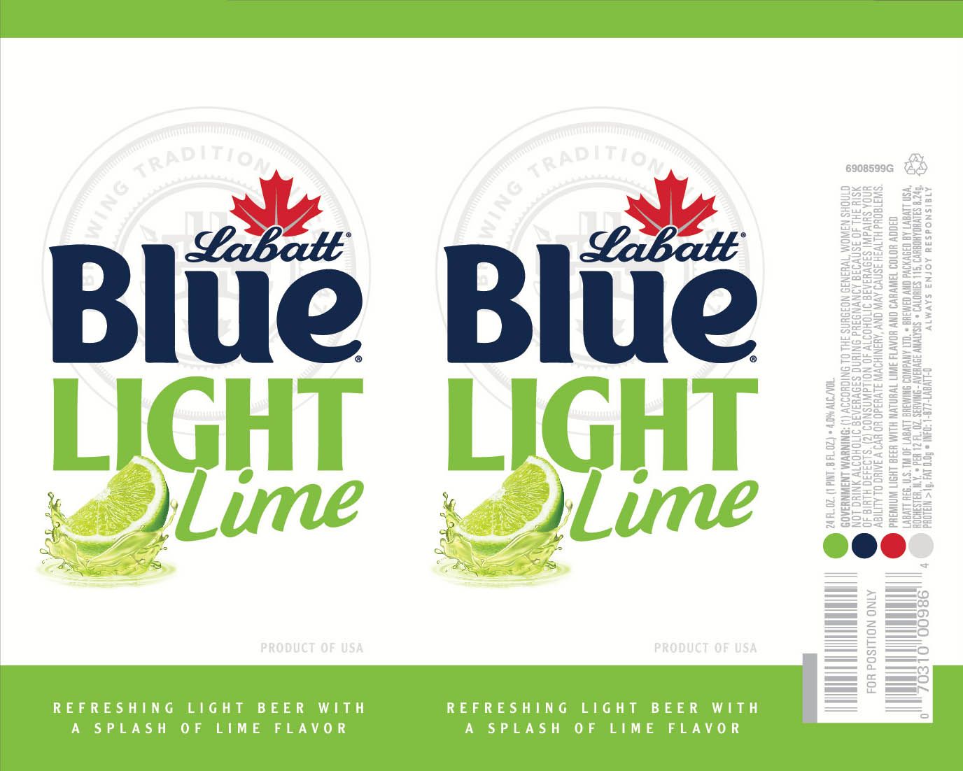 Labatt Blue Light Lime — full label as filed with TTB