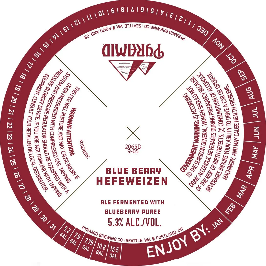Blueberry Hefeweizen label art — PYRAMID