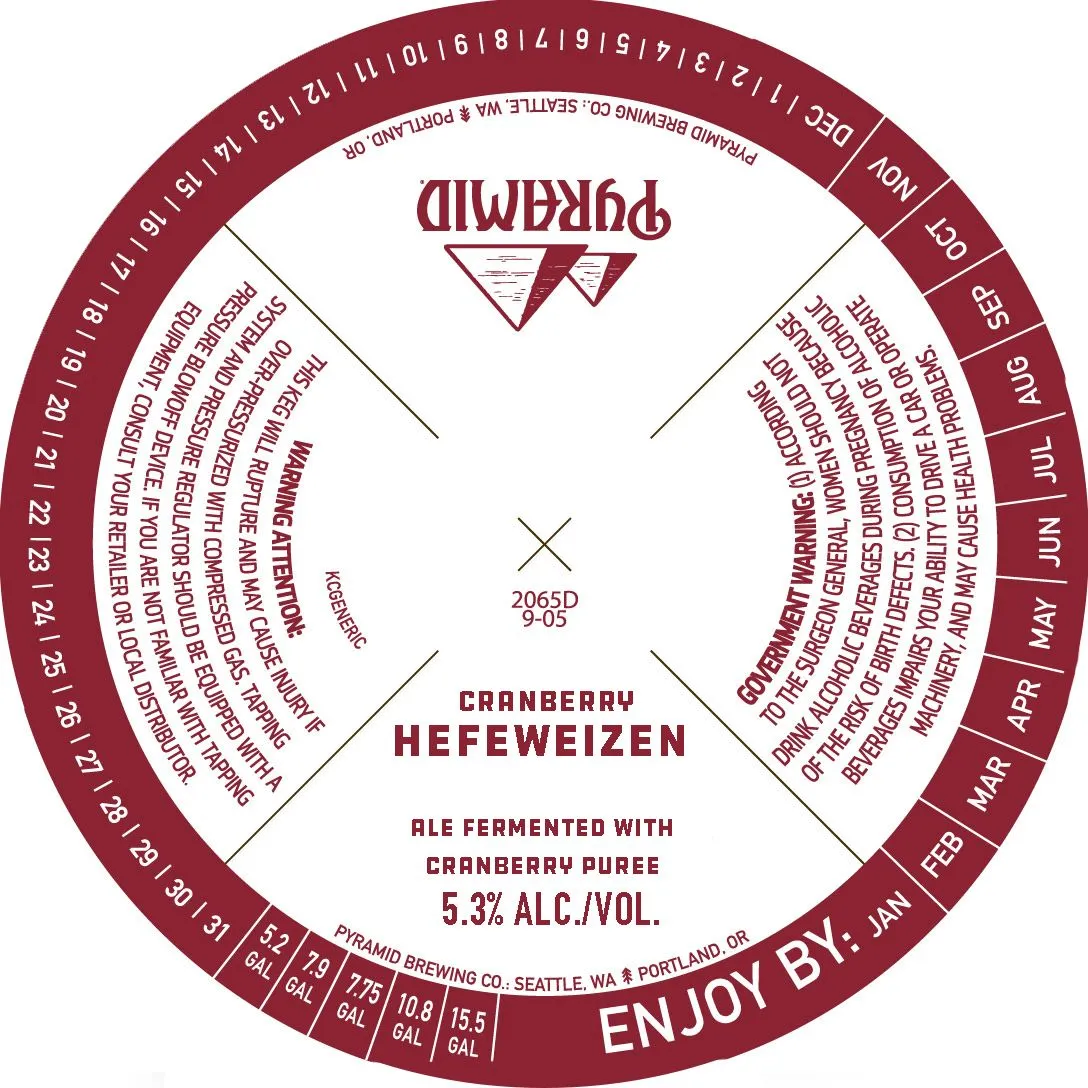 Cranberry Hefeweizen label art — PYRAMID