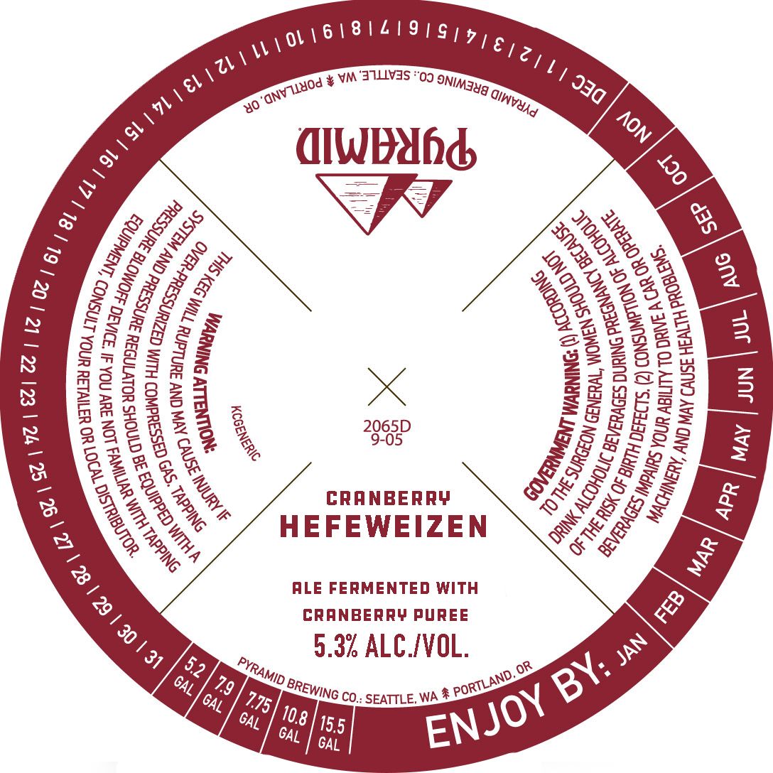 Cranberry Hefeweizen — full label as filed with TTB
