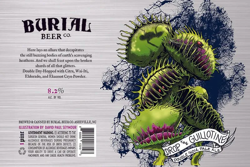 Drop The Guillotine label art — BURIAL BEER CO.