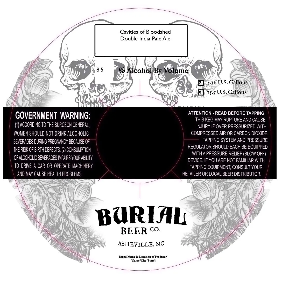 Cavities of Bloodshed label art — BURIAL BEER CO.