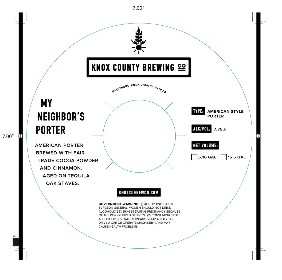 My Neighbor's Porter label art — KNOX COUNTY BREWING CO.