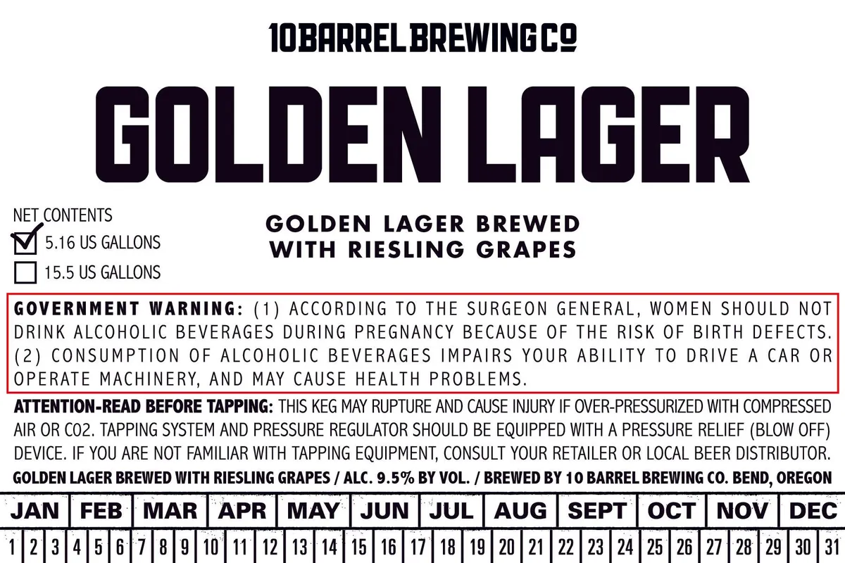 Golden Lager label art — 10 BARREL BREWING CO.