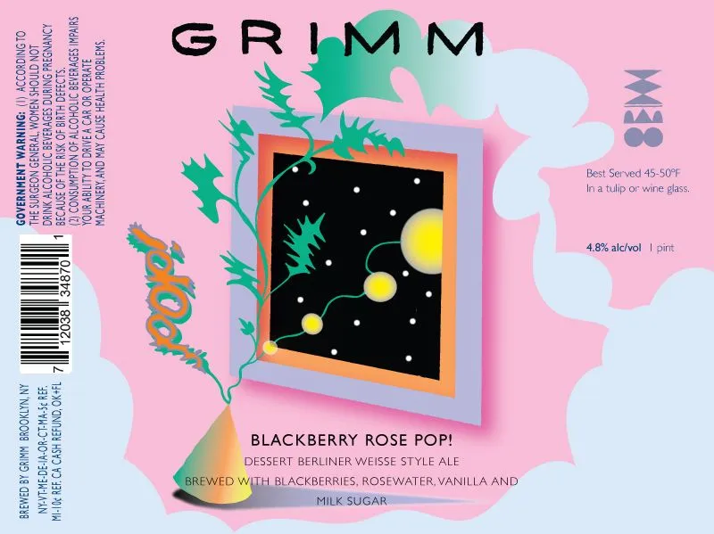 Blackberry Rose Pop! label