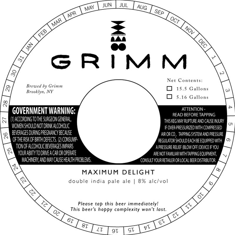 Maximum Delight — full label as filed with TTB