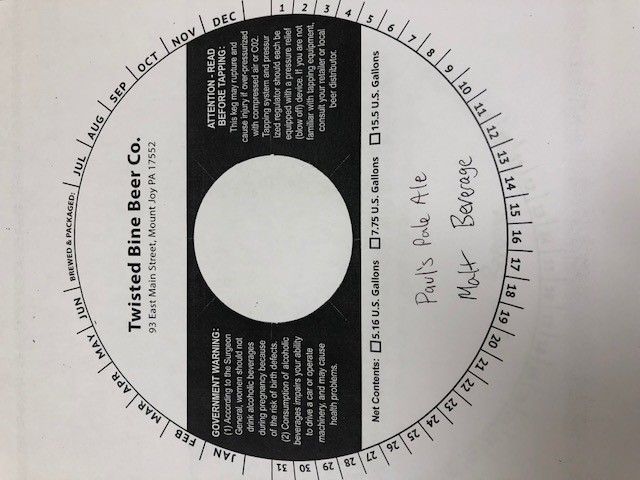 Paul's Pale Ale — full label as filed with TTB