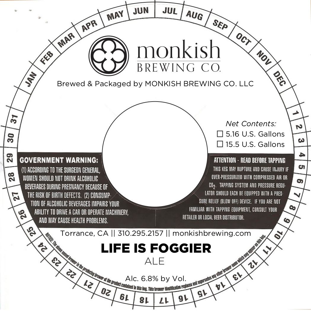 Life Is Foggier — full label as filed with TTB