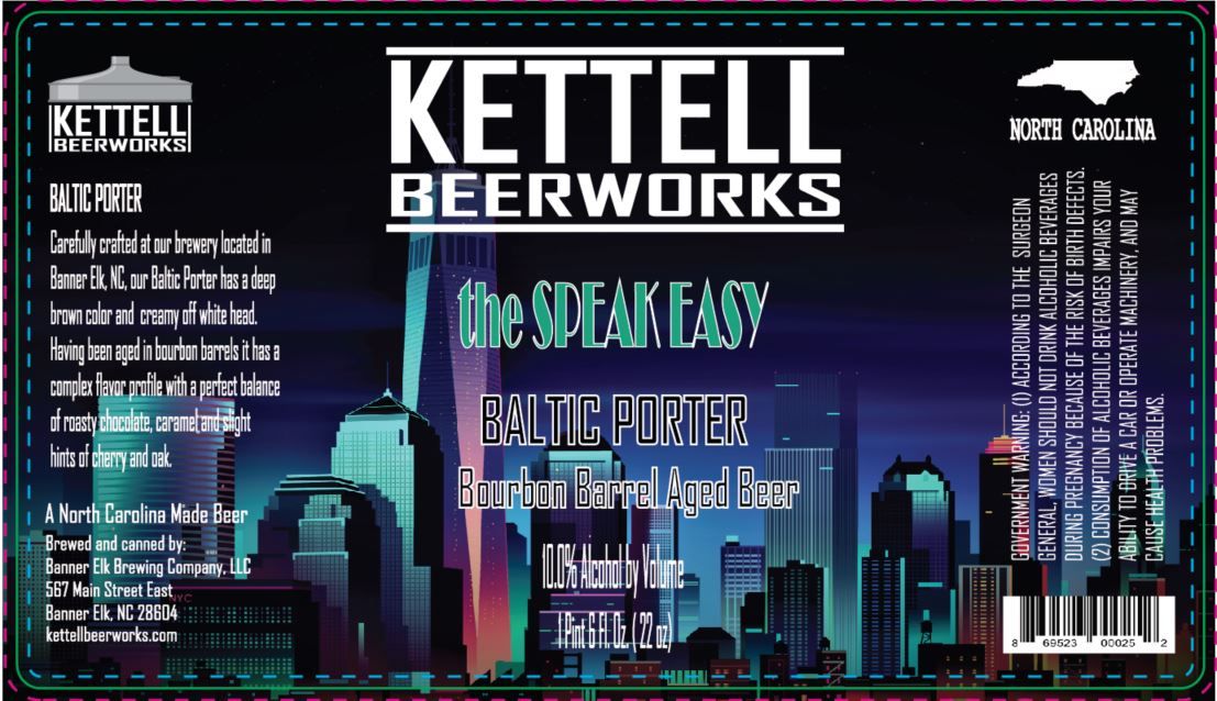 The Speak Easy Baltic Porter — full label as filed with TTB