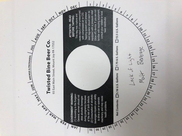 Lack of Light — full label as filed with TTB
