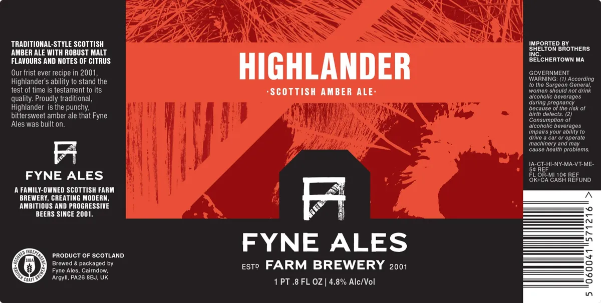 Highlander label art — FYNE ALES