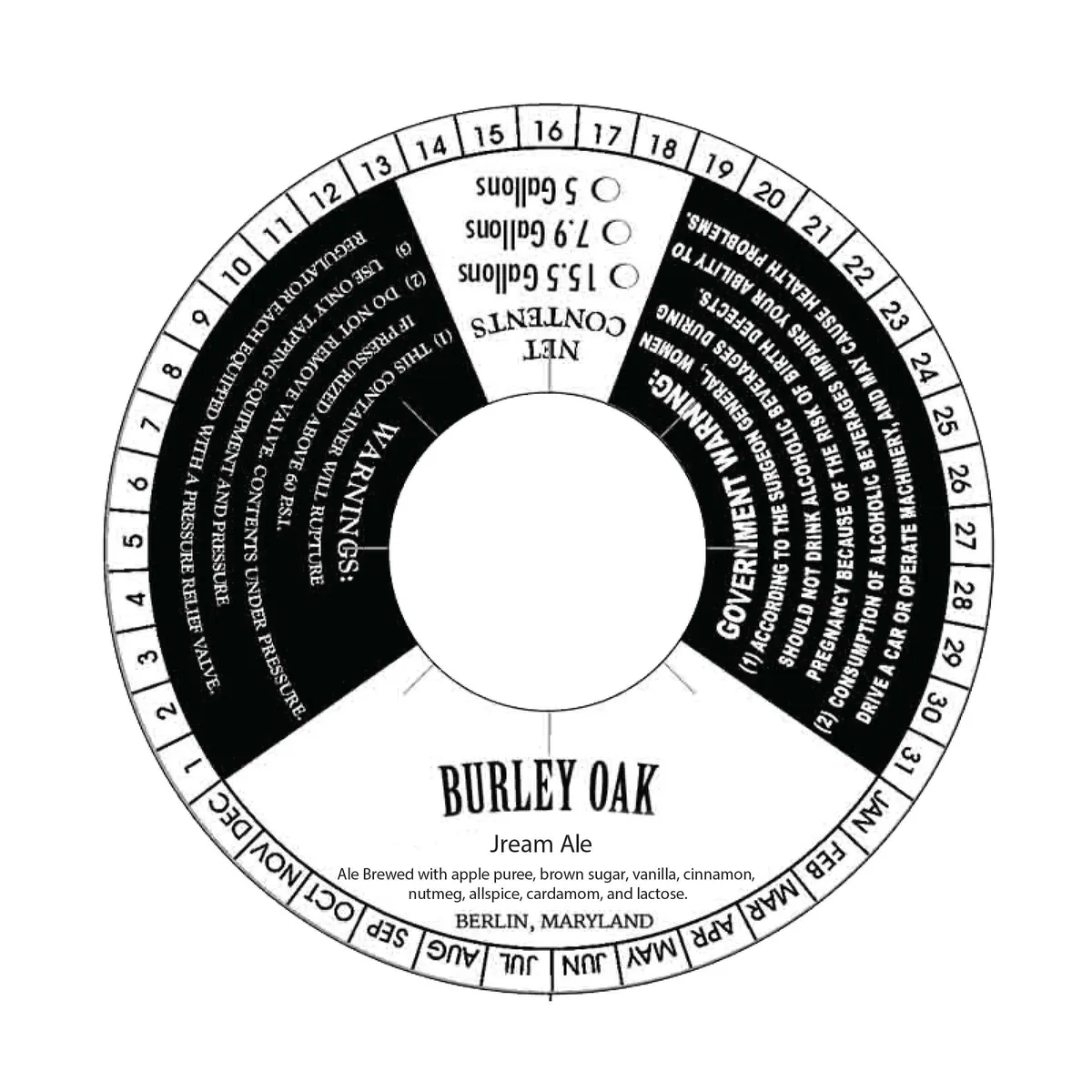 Jream Ale label art — BURLEY OAK