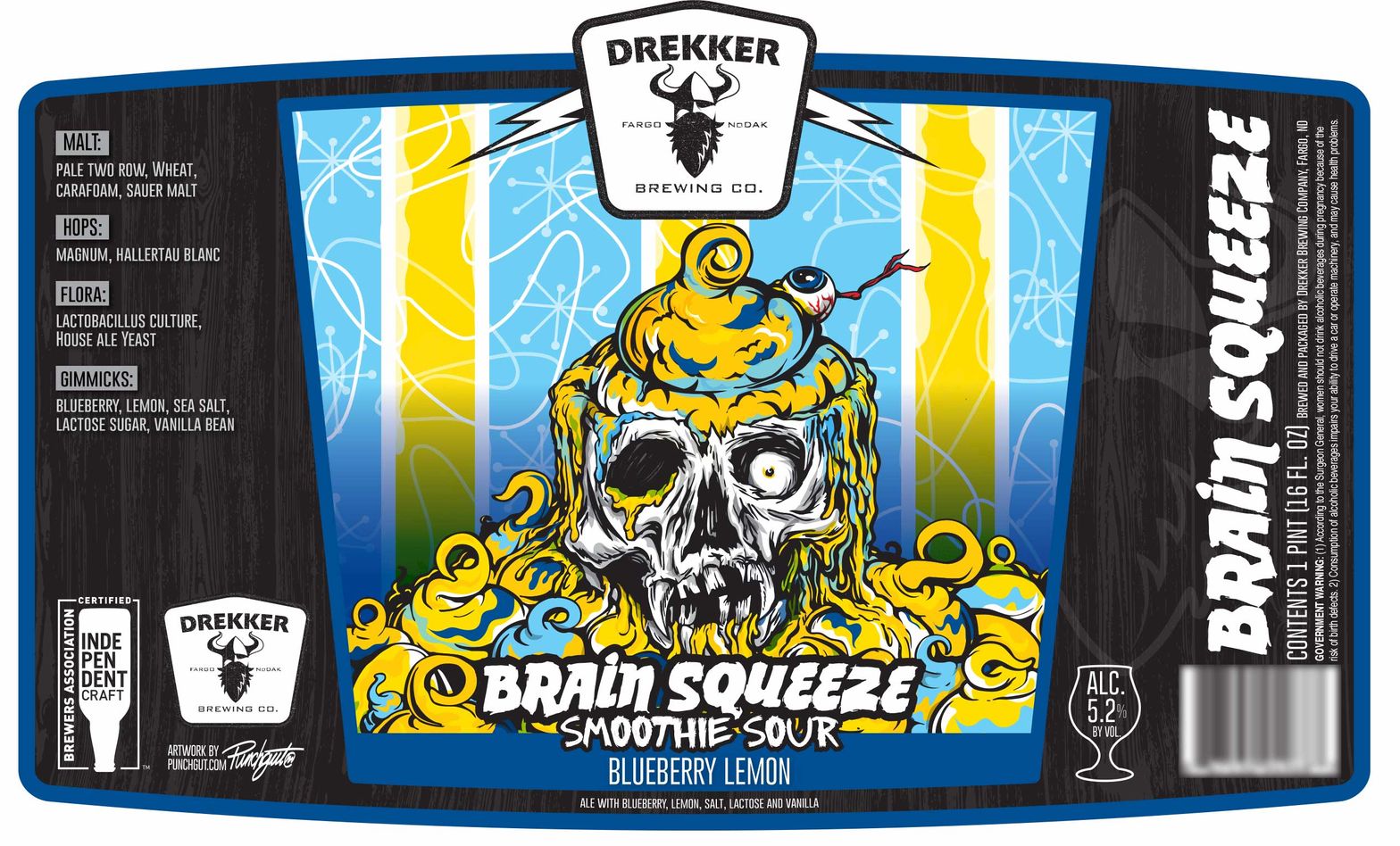 Brain Squeeze Blueberry Lemon Smoothie Sour — full label as filed with TTB