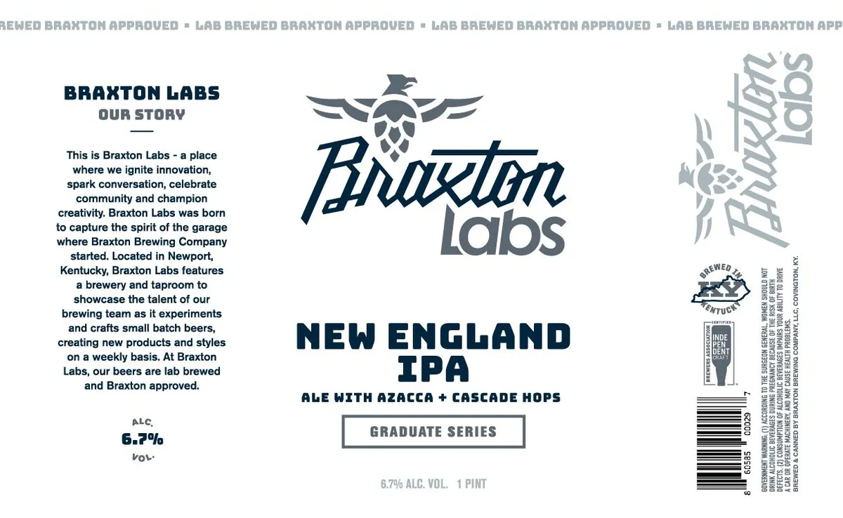 Braxton Labs: New England IPA label