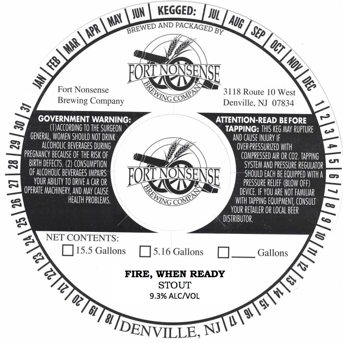 Fire, When Ready Stout label