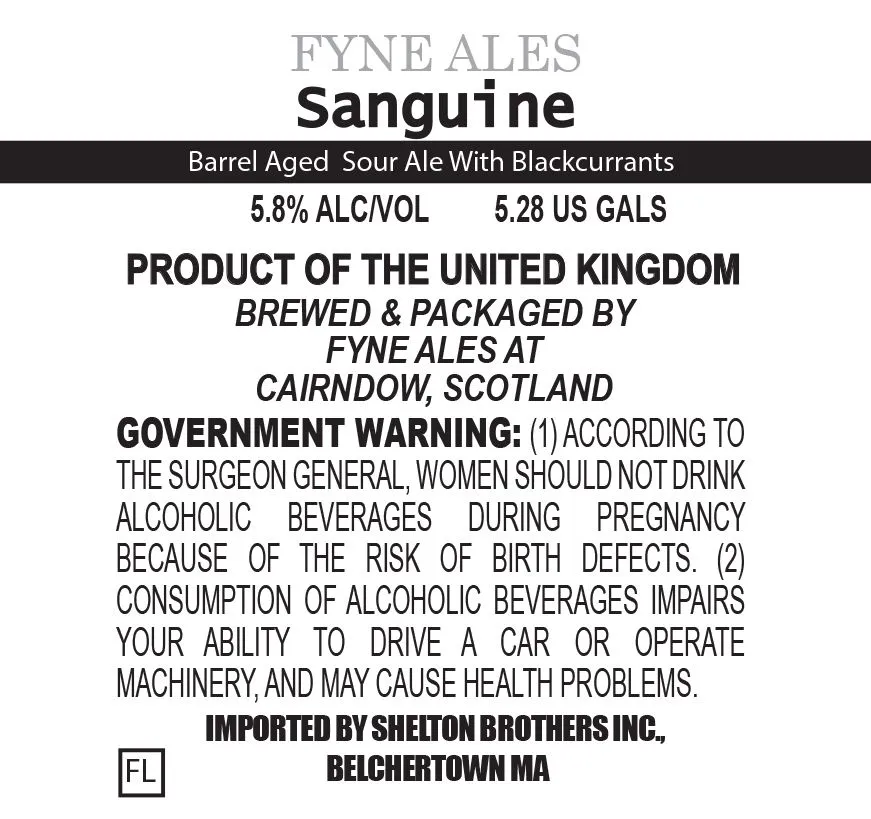 Sanguine label art — FYNE ALES