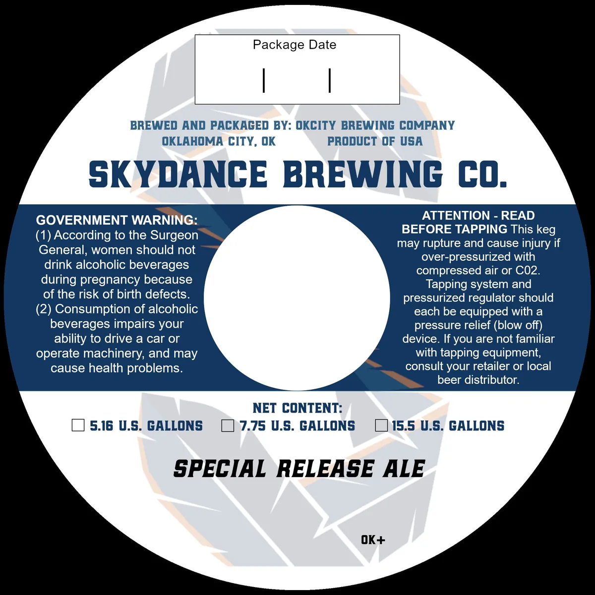 Special Release Ale label art — SKYDANCE BREWING CO.
