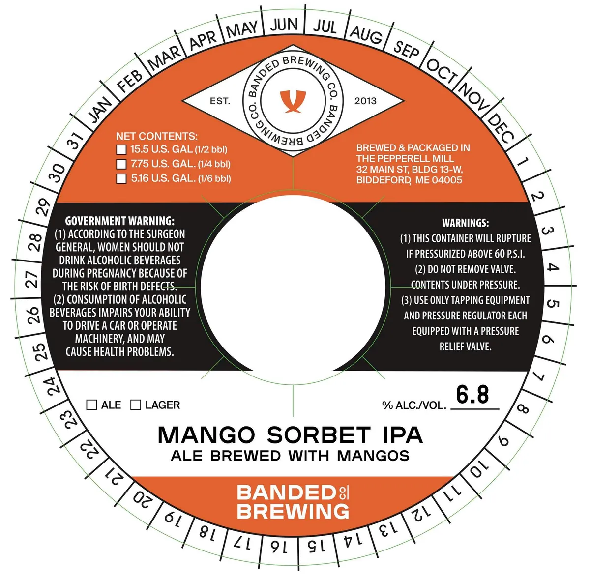 Mango Sorbet IPA label